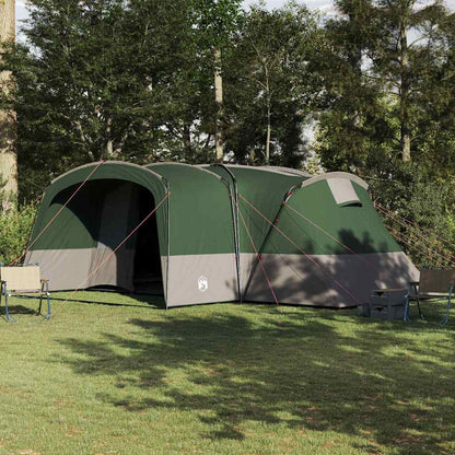 Familietent vidaXL voor 12 personen in groen en wit, ruime opbouw met voortent.