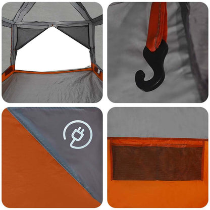 Detail van de binnenkant van de vidaXL tent met haak en ventilatierooster.