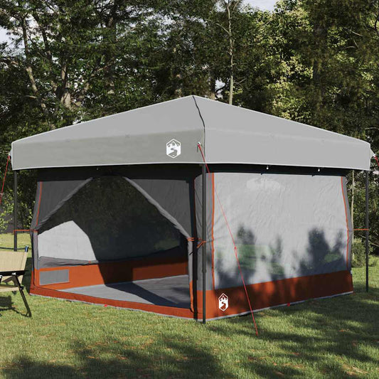 VidaXL binnen tent voor 7 personen in grijs en oranje, ruime opzet met schaduwdoek.