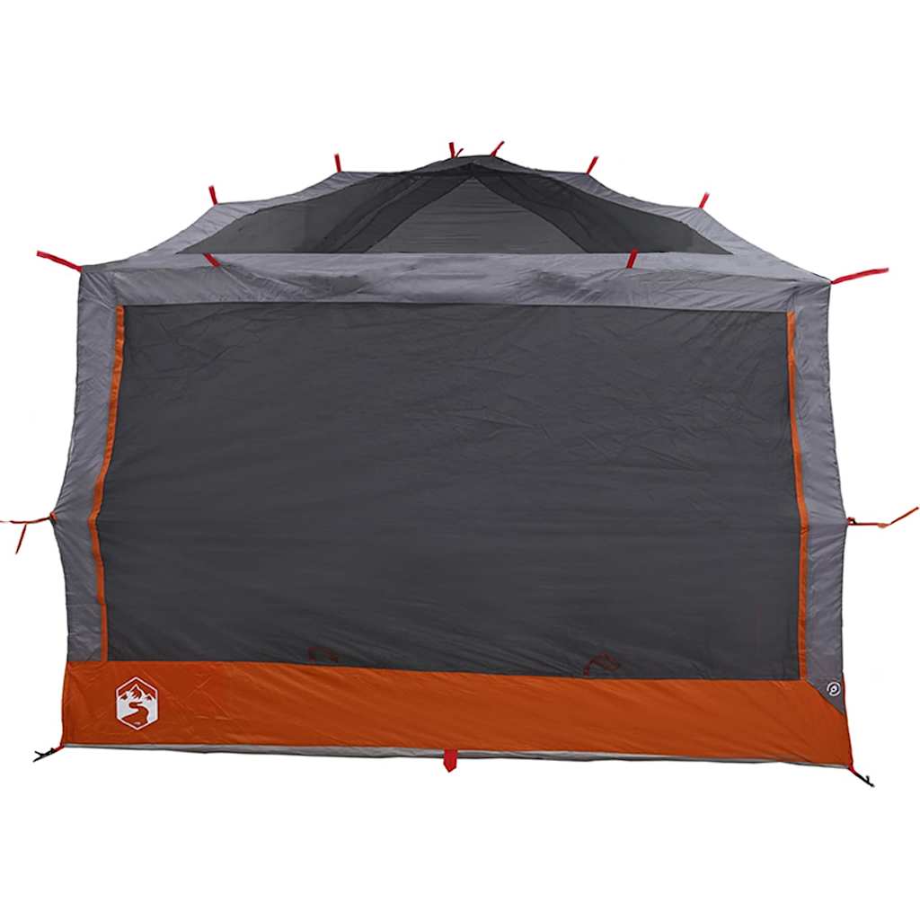 Detail van de vidaXL Binnen tent voor 7 Personen met grijze en oranje kleuren, zijaanzicht.