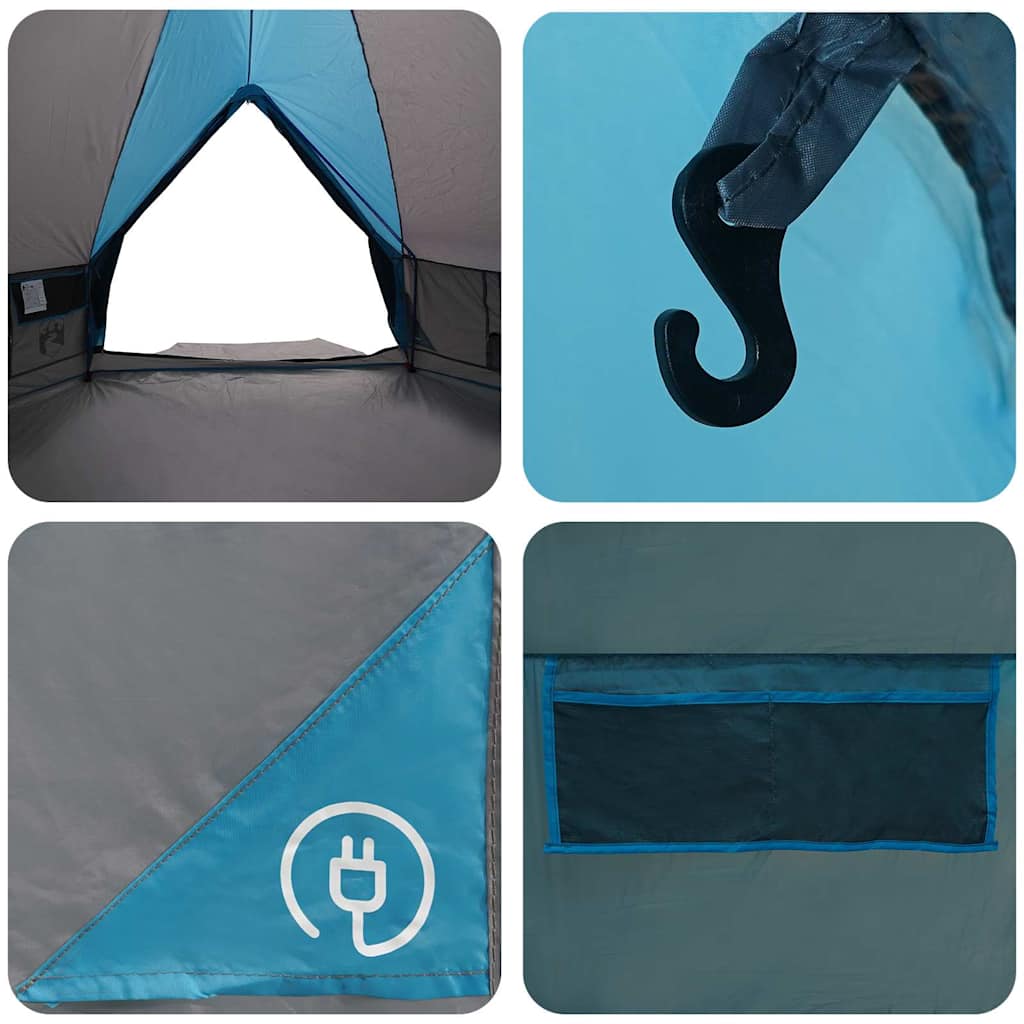 Detail van de ingebouwde lichthaak en ventilatieopening van de vidaXL Teepee Tent.