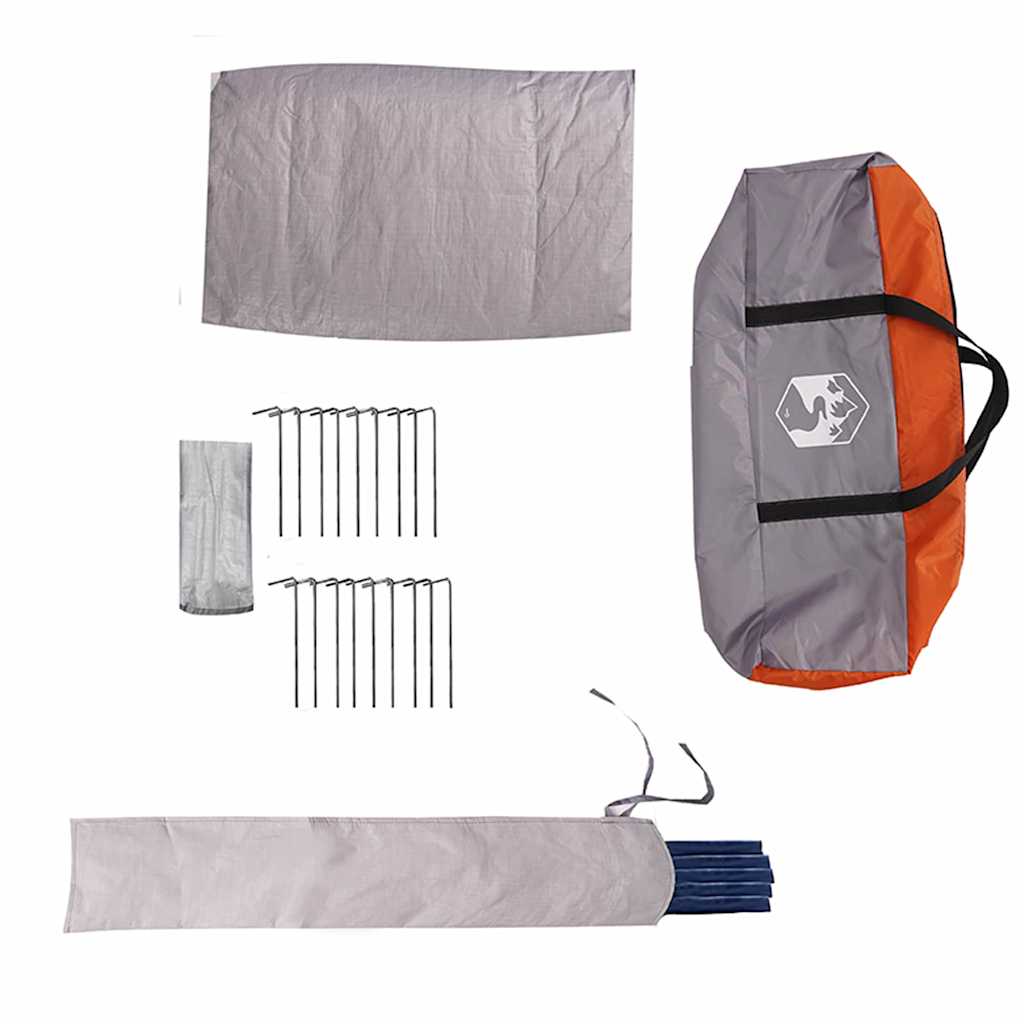 Detail van de accessoires van de vidaXL Teepee Tent, inclusief stokken, haringen en draagtas.