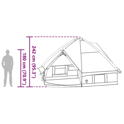 Detail van de vidaXL Teepee Tent met afmetingen en zijaanzicht voor optimale ruimteplanning.