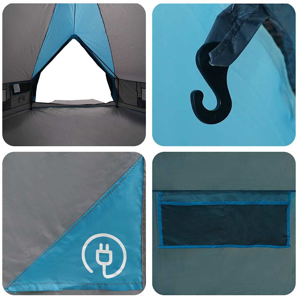 Detail van de lichthaak en ventilatieopening in de vidaXL Teepee Tent.