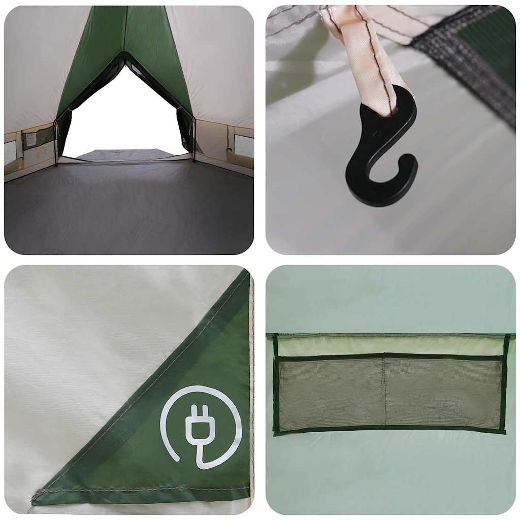 Detail van de binnenkant van de vidaXL Teepee Tent met haak en ventilatierooster.