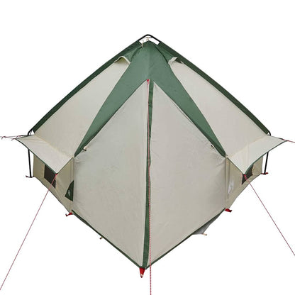 Detail van de vidaXL Teepee Tent in groen, zijaanzicht met openingen voor ventilatie.