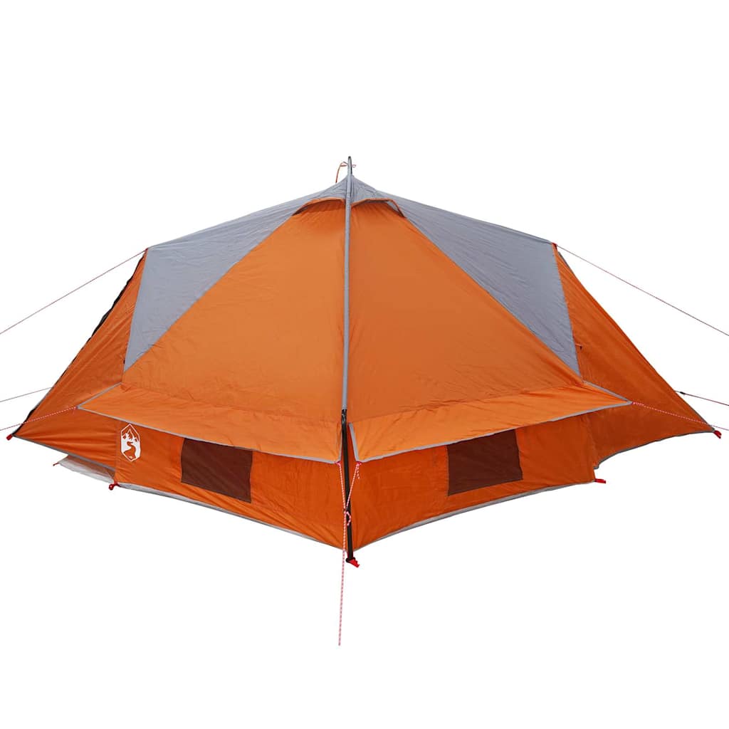 Detail van de grijs-oranje vidaXL Teepee Tent met een moderne, stijlvolle uitstraling.