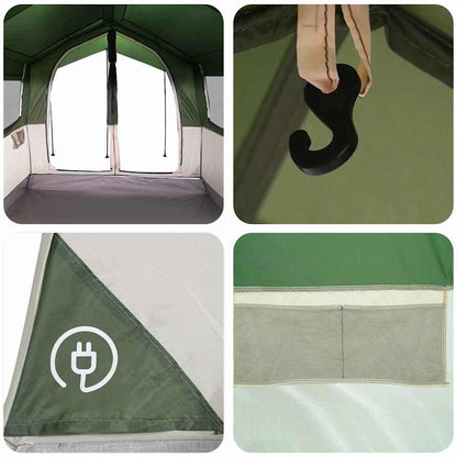 Detail van de vidaXL familietent met een haak en elektrische aansluiting in de tent.