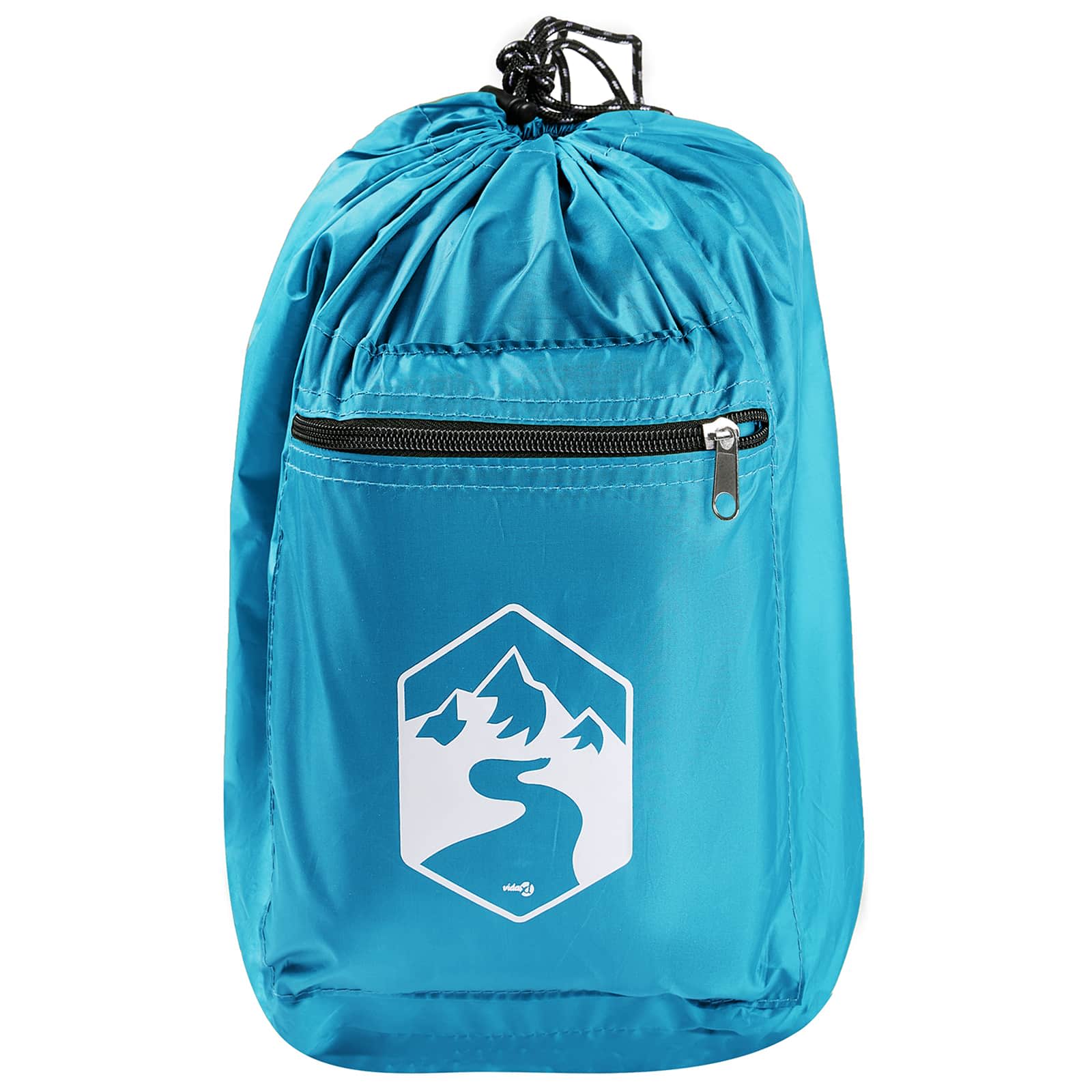 Blauwe vidaXL camping tent set met opbergzak en rits, zijaanzicht.