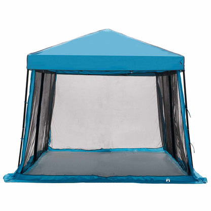 Detail van de vidaXL Camping Tent Set in blauw met gaas voor ventilatie.