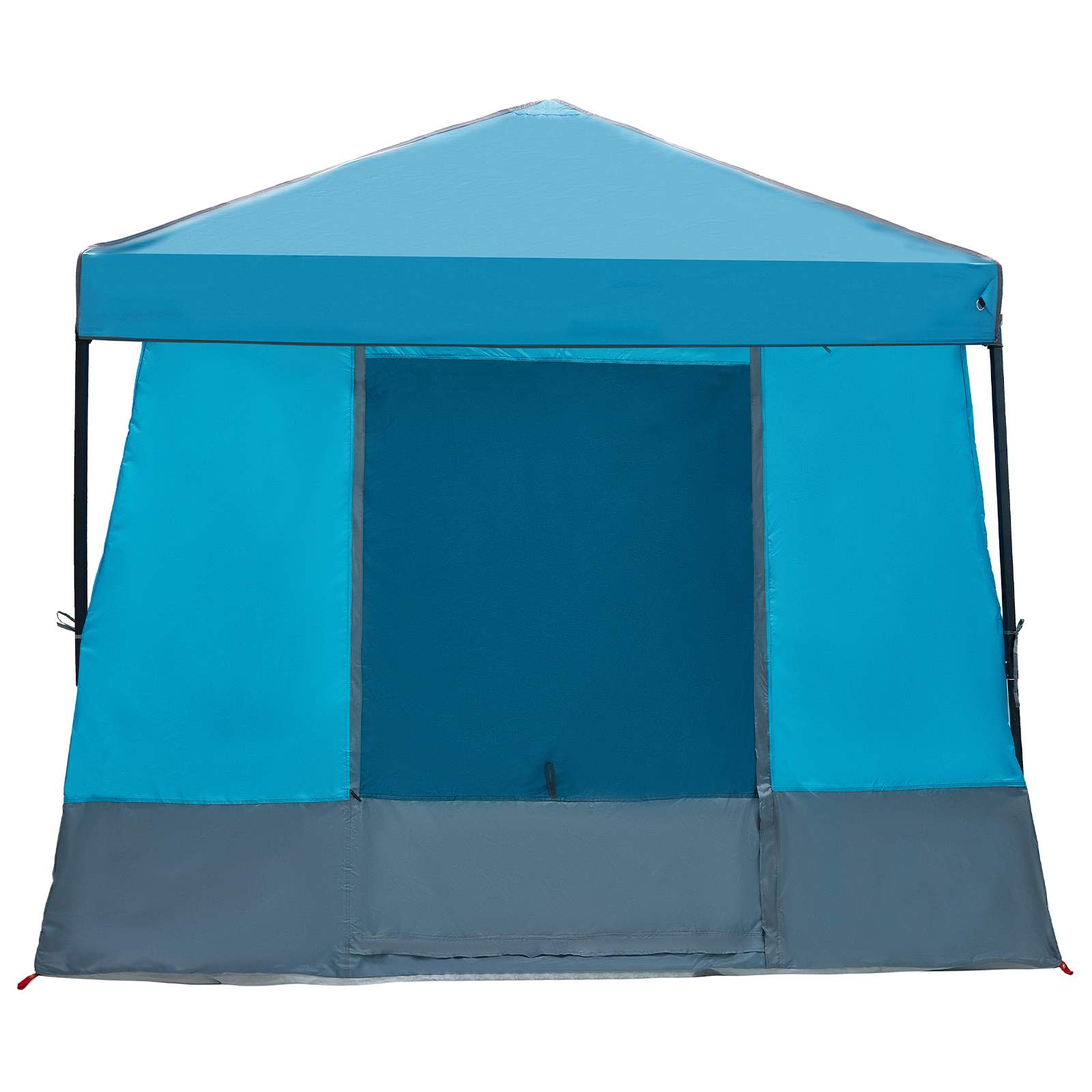 Blauwe vidaXL campingtent met een stevige, waterafstotende voorkant en zijwanden.