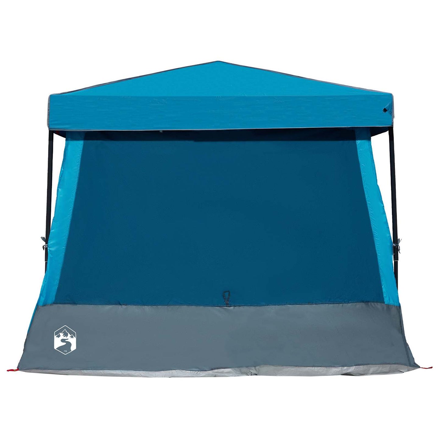 Detail van de blauwe vidaXL campingtent met een robuuste, waterafstotende voorkant.