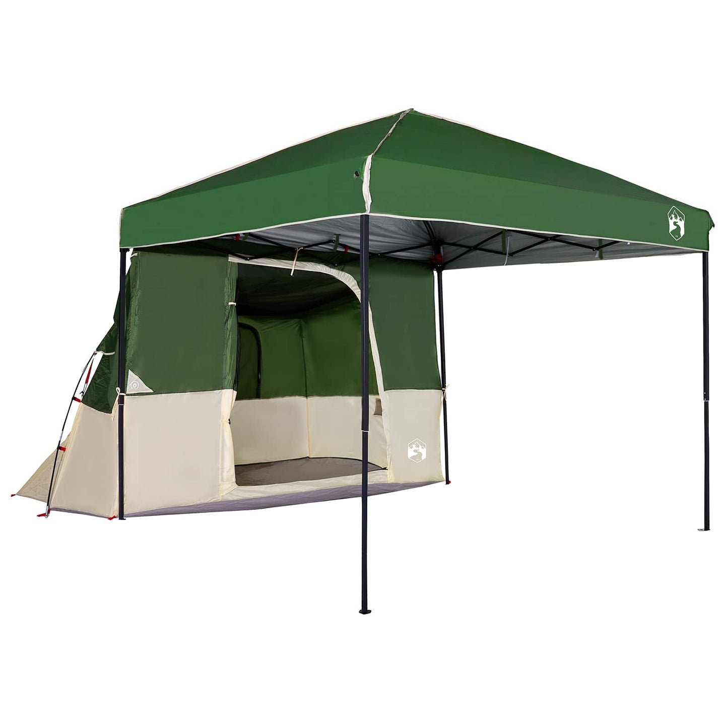 Detail van de vidaXL campingtent set in groen met een modern ontwerp en stevige constructie.