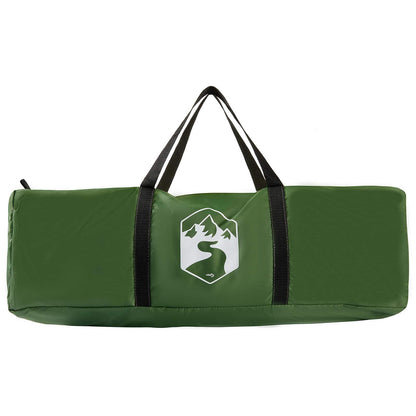 Groene vidaXL tentset opbergtas met handvatten en logo aan de voorkant.