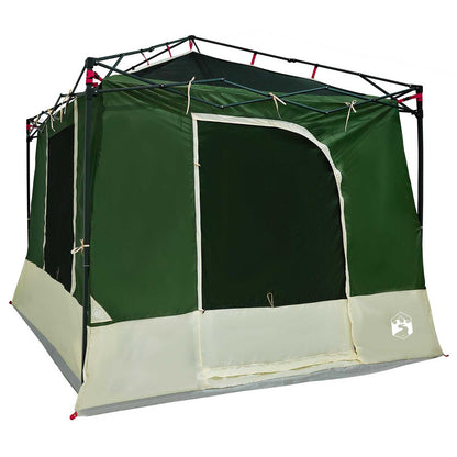 Detail van de vidaXL groene campingtent met dak, zijaanzicht en ritssluiting.