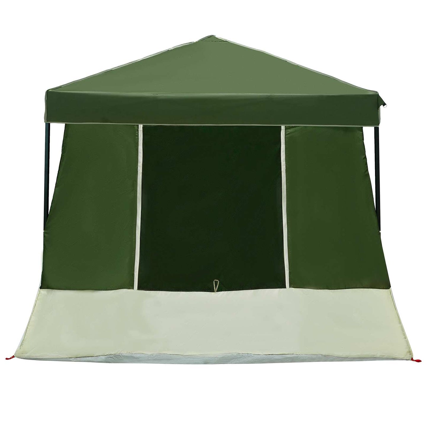 Detail van de groene vidaXL camping tent met een stevig en modern ontwerp.