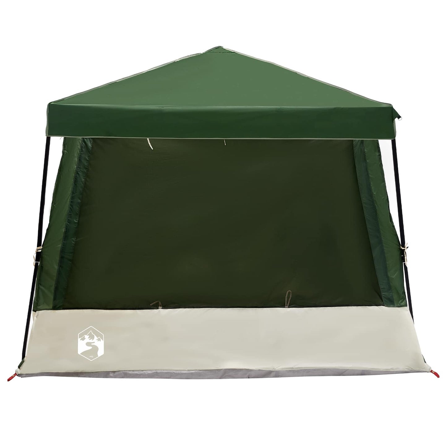 Detail van de groene vidaXL campingtent met een stevig taffeta dak en zijwanden.