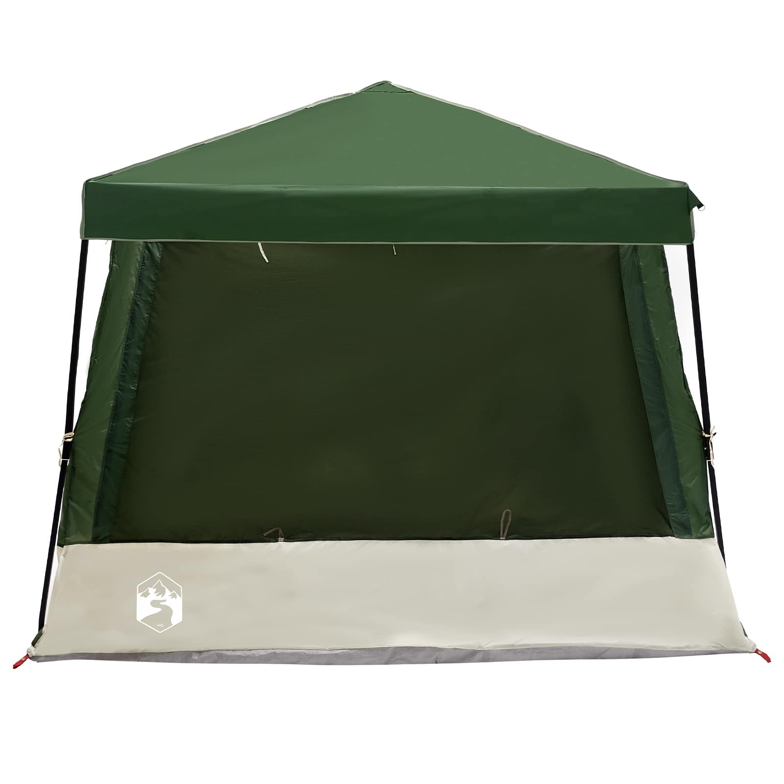 Detail van de groene vidaXL campingtent met een stevig taffeta dak en zijwanden.