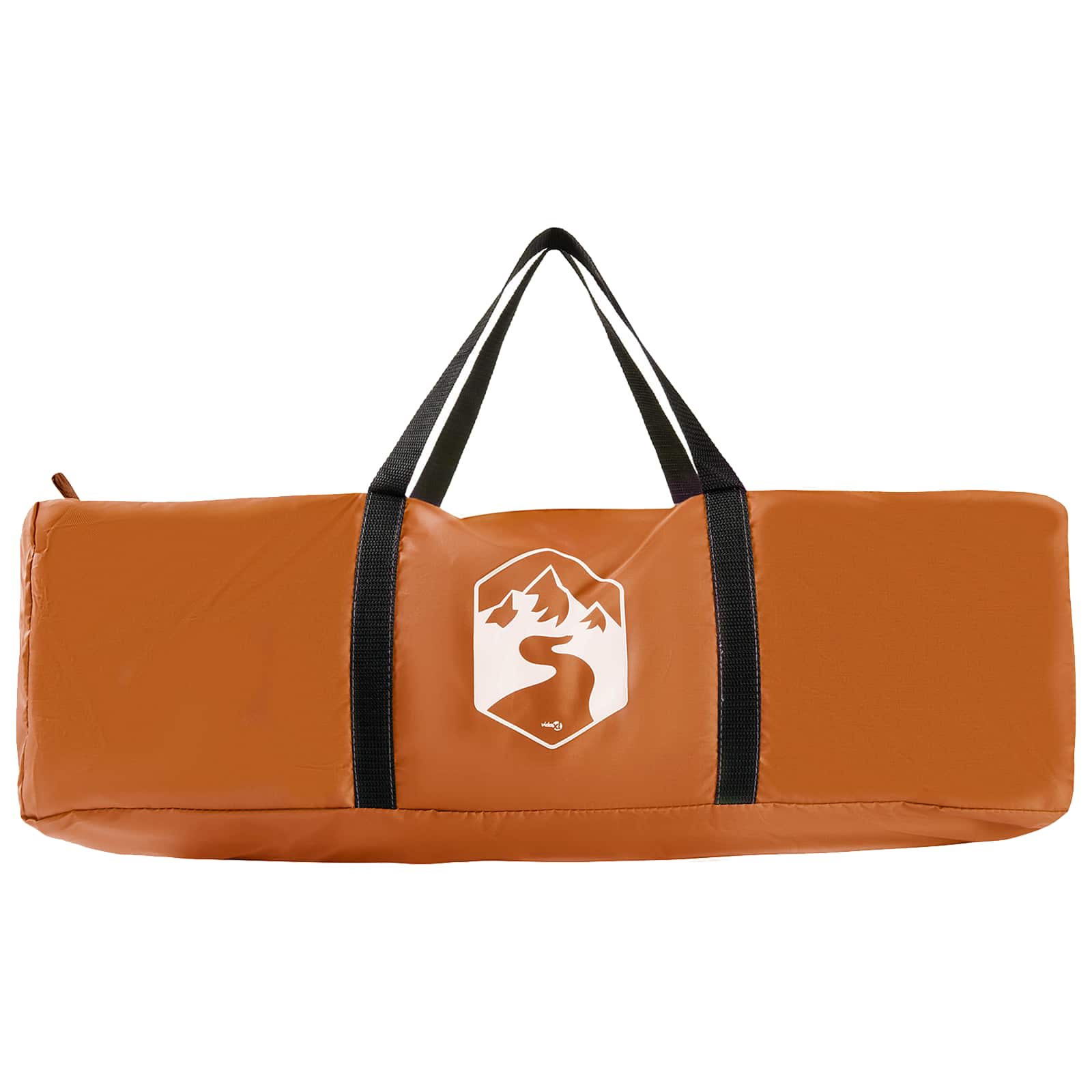 Oranje taffeta opbergtas van vidaXL voor de campingtent, met stevige handvatten.
