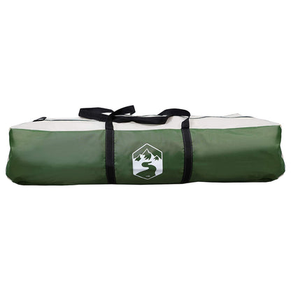 Groene vidaXL Instant Tent 2-Person opbergtas met zwart-witte handvatten en logo.
