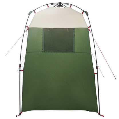 Detail van de groene vidaXL Instant Tent met een open venster aan de voorkant.