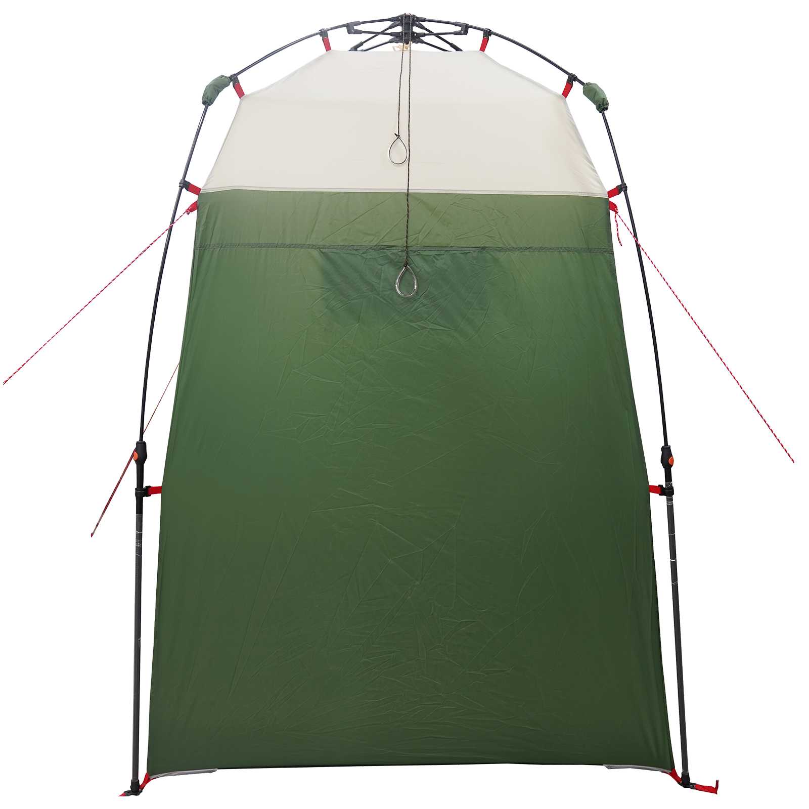 Detail van de vidaXL Instant Tent in groen, met stalen frame en scheerlijnen.
