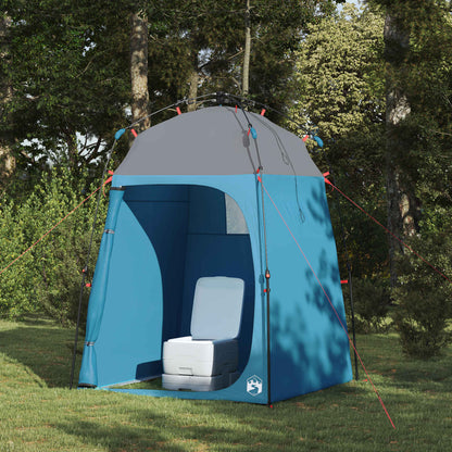 Detail van de vidaXL Instant Tent met een opvouwbaar toilet binnenin.