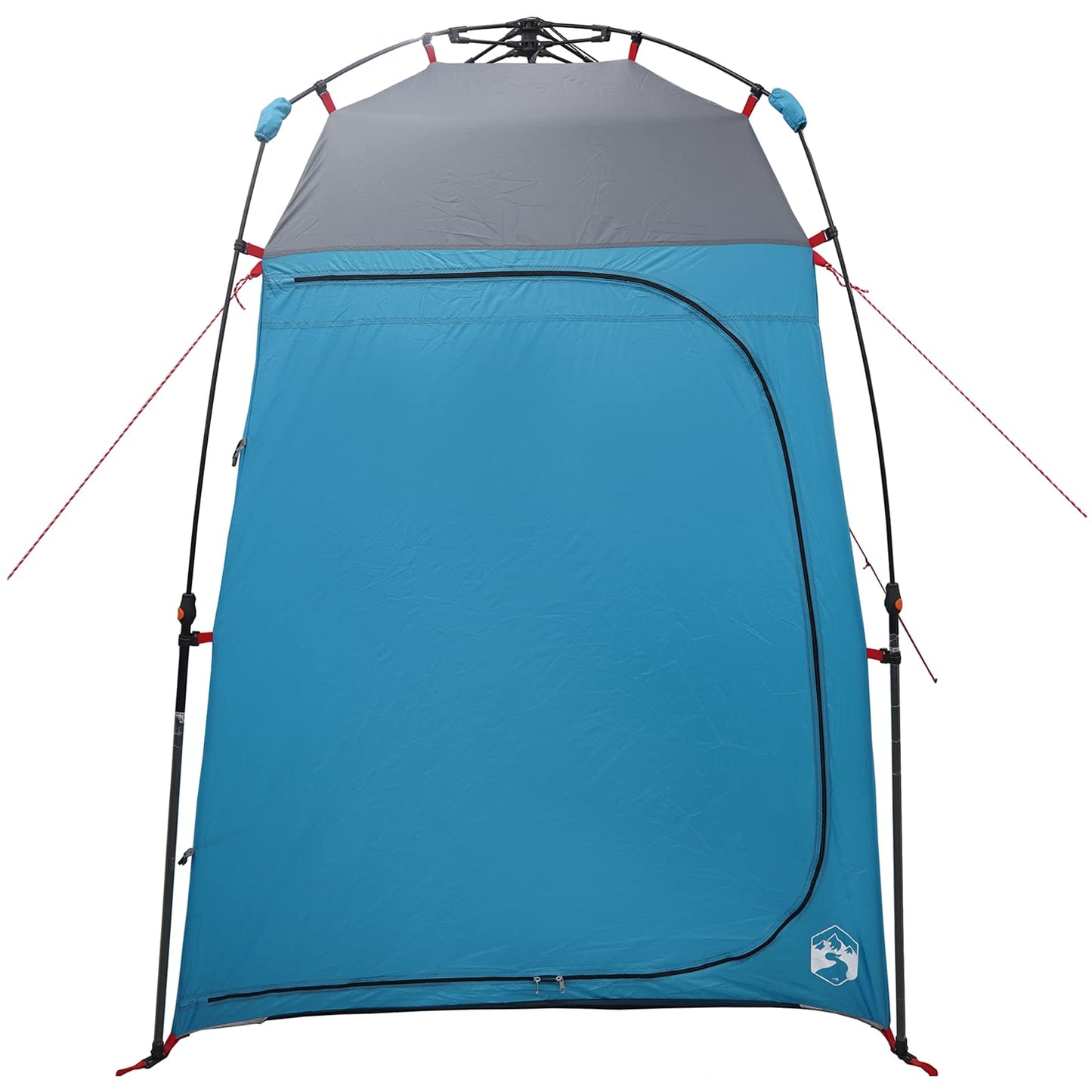 Detail van de vidaXL Instant Tent in blauw, met een zijaanzicht van de ingang.