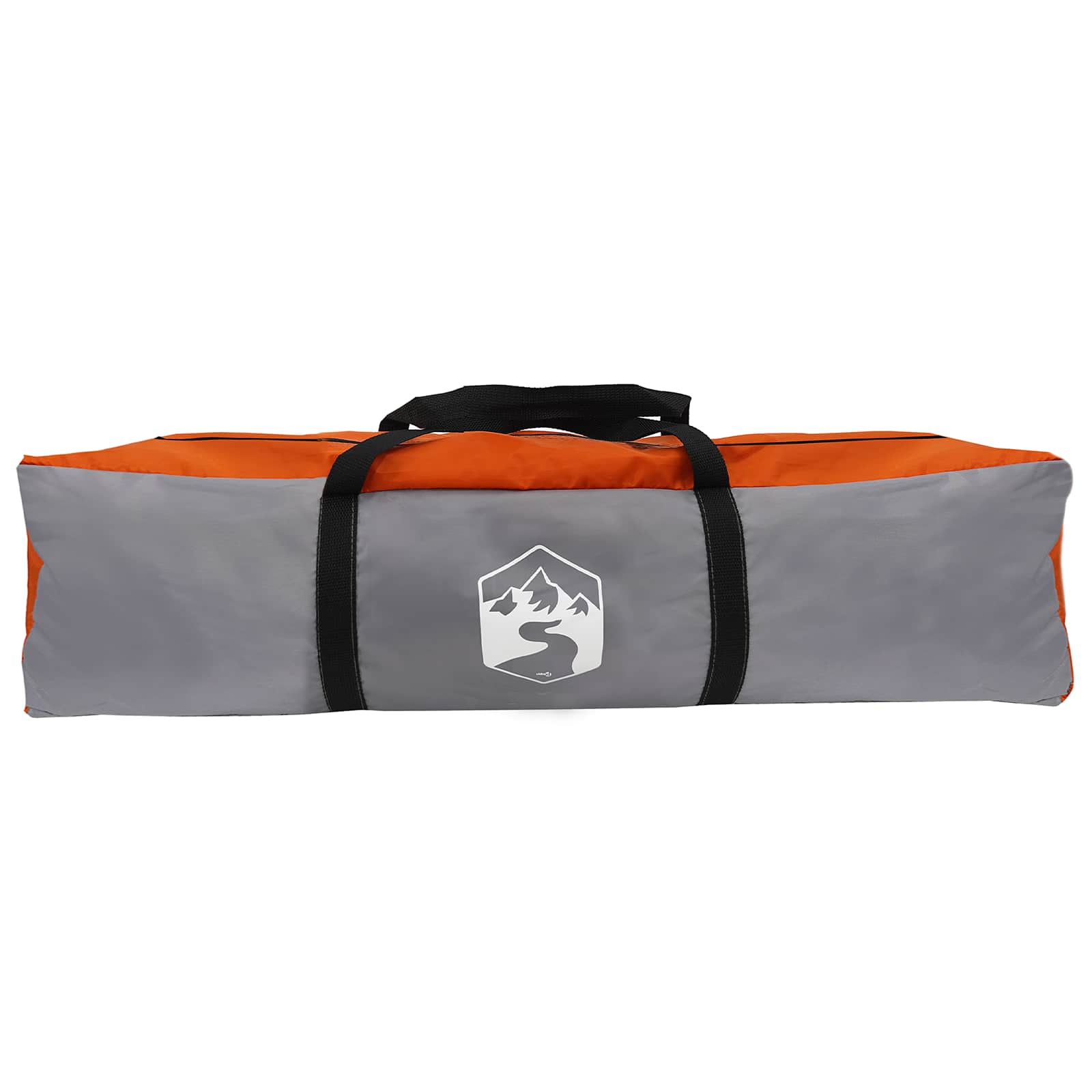 Grijze en oranje opbergtas van de vidaXL Instant Tent met handvat.