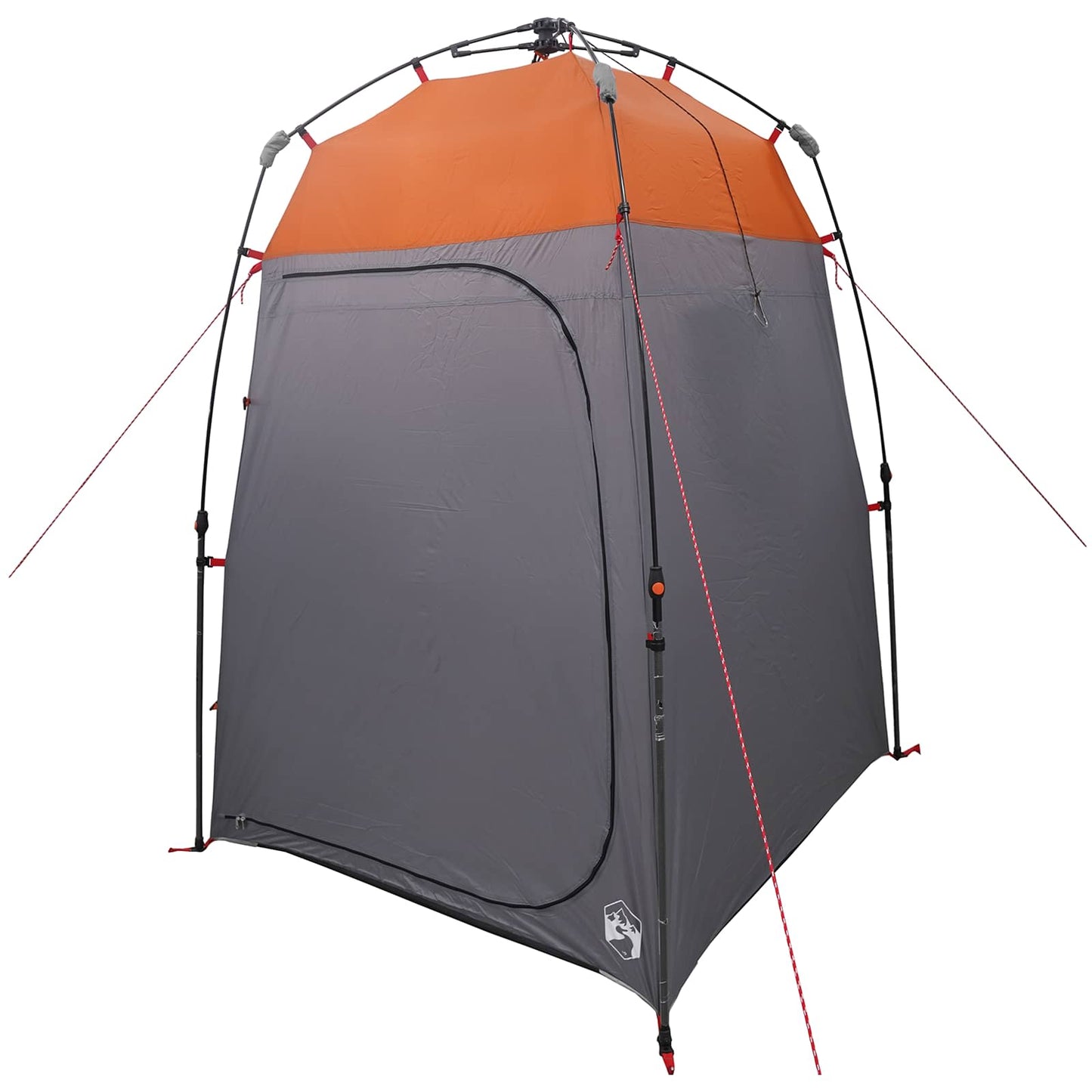 Detail van de vidaXL Instant Tent met grijze wanden en een oranje top, zijaanzicht.