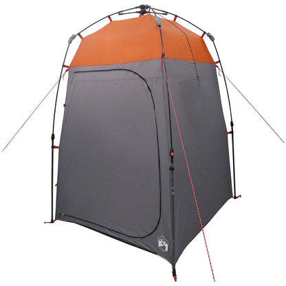Detail van de vidaXL Instant Tent met grijze wanden en een oranje top, zijaanzicht.