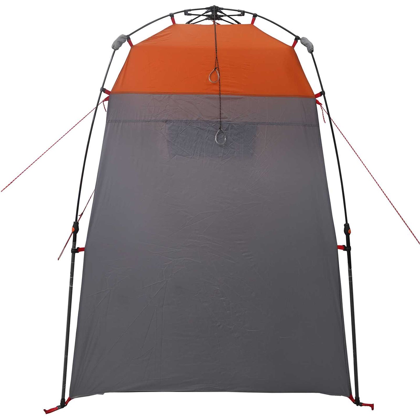 Detail van de grijze en oranje vidaXL Instant Tent met een verborgen rits en duurzaam frame.