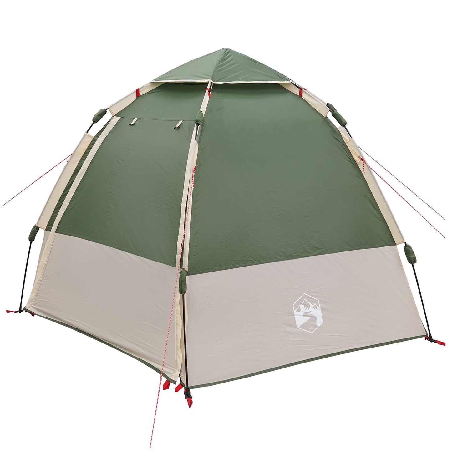 Detail van de vidaXL instant tent in groen met stevige stalen frame en regenhoes.
