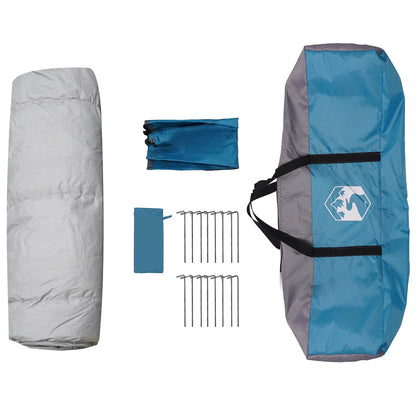 Detail van de vidaXL instant tent met accessoires, inclusief haringen en opbergtas.