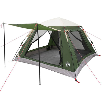 Detail van de vidaXL Instant Tent met Regenfly, zijaanzicht met opgezette regenfly.