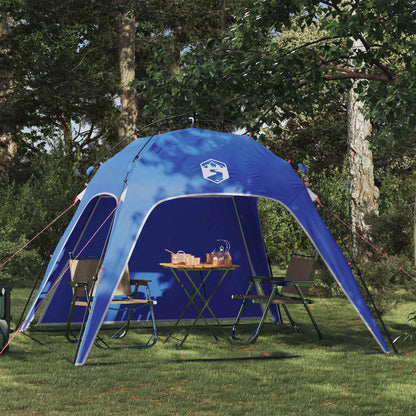 vidaXL Instant Tent in azure blauw, snel op te zetten met comfortabele stoelen en tafel eronder.