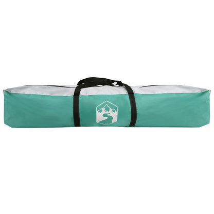 Draagtas van de vidaXL Instant Tent in zeegroen met zwart handvat.