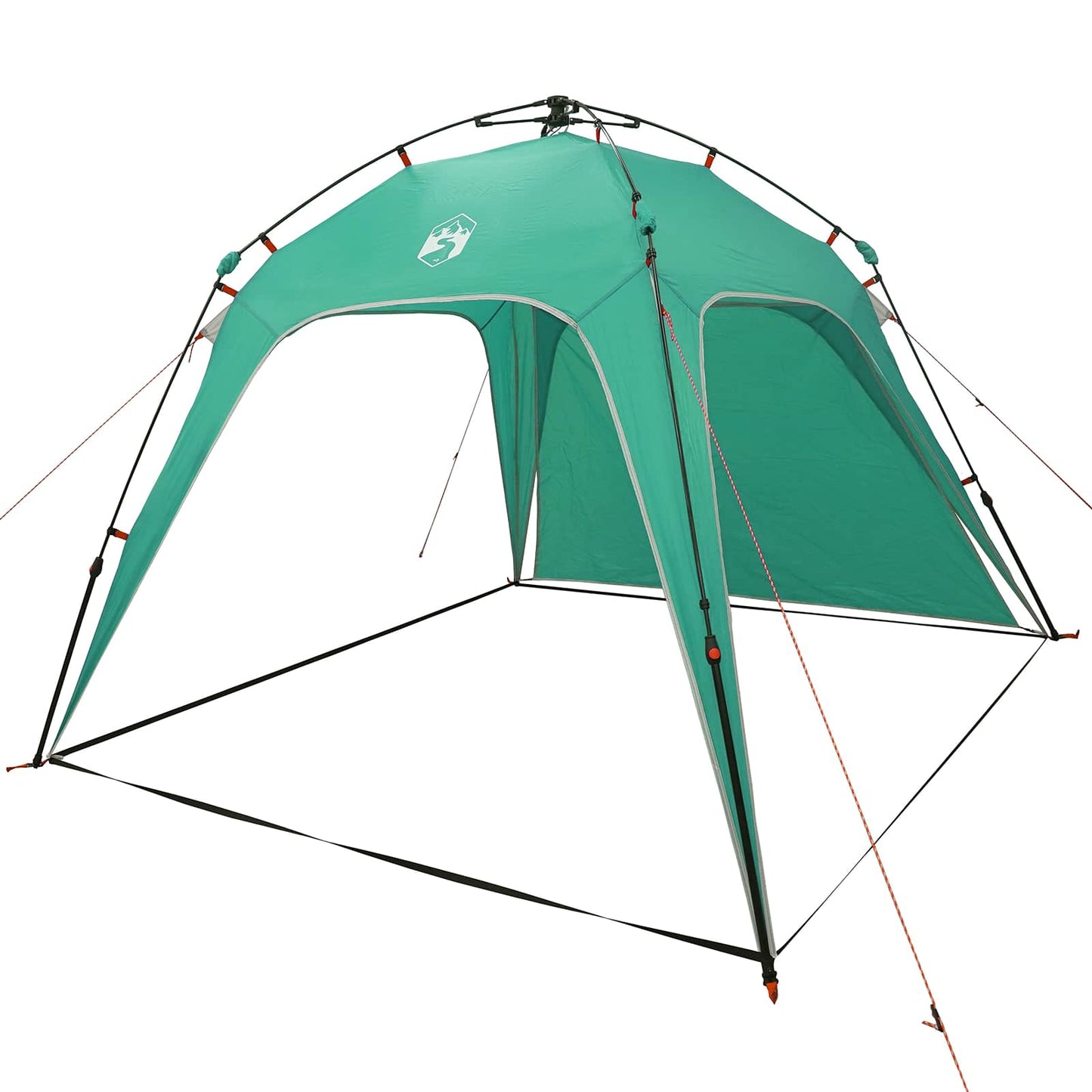 Detail van de vidaXL Instant Tent in zeegroen met open zijwanden en stevige constructie.