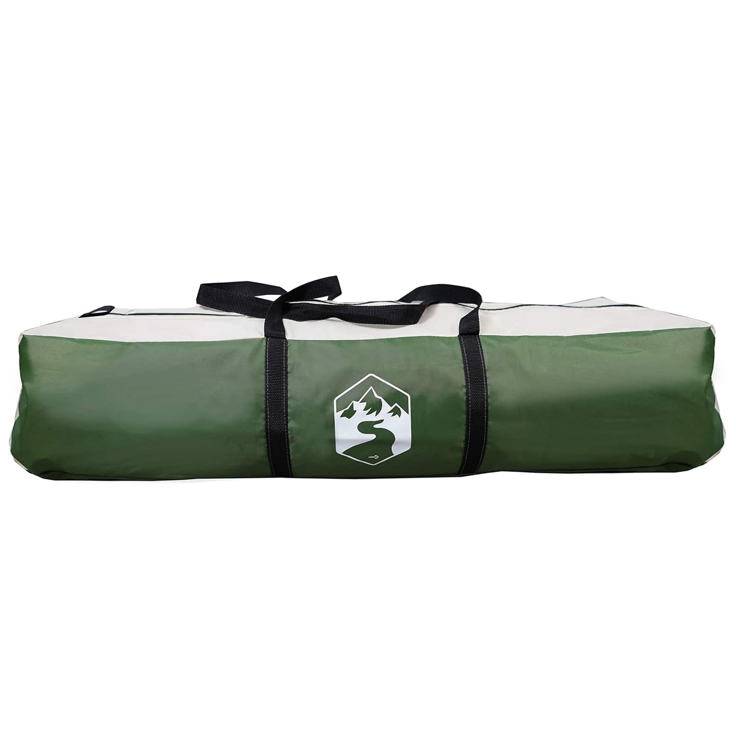 Groene opbergtas van de vidaXL Instant tent met logo en stevige handvatten.