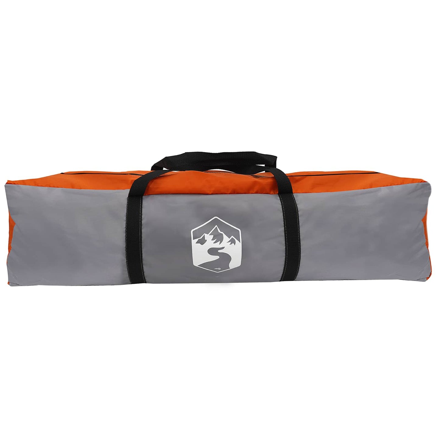Grijze en oranje opbergtas voor de vidaXL Instant tent met handvat en logo.