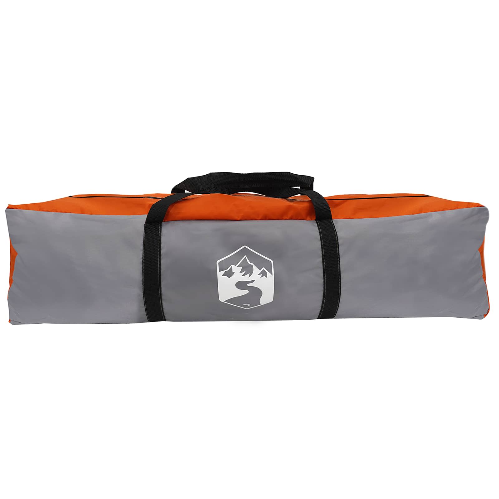 Grijze en oranje opbergtas voor de vidaXL Instant tent met handvat en logo.