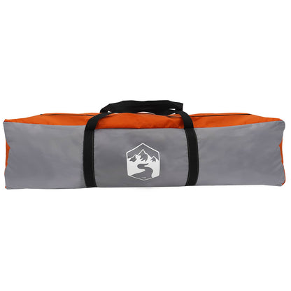 Grijze en oranje opbergtas voor de vidaXL Instant tent met handvat en logo.
