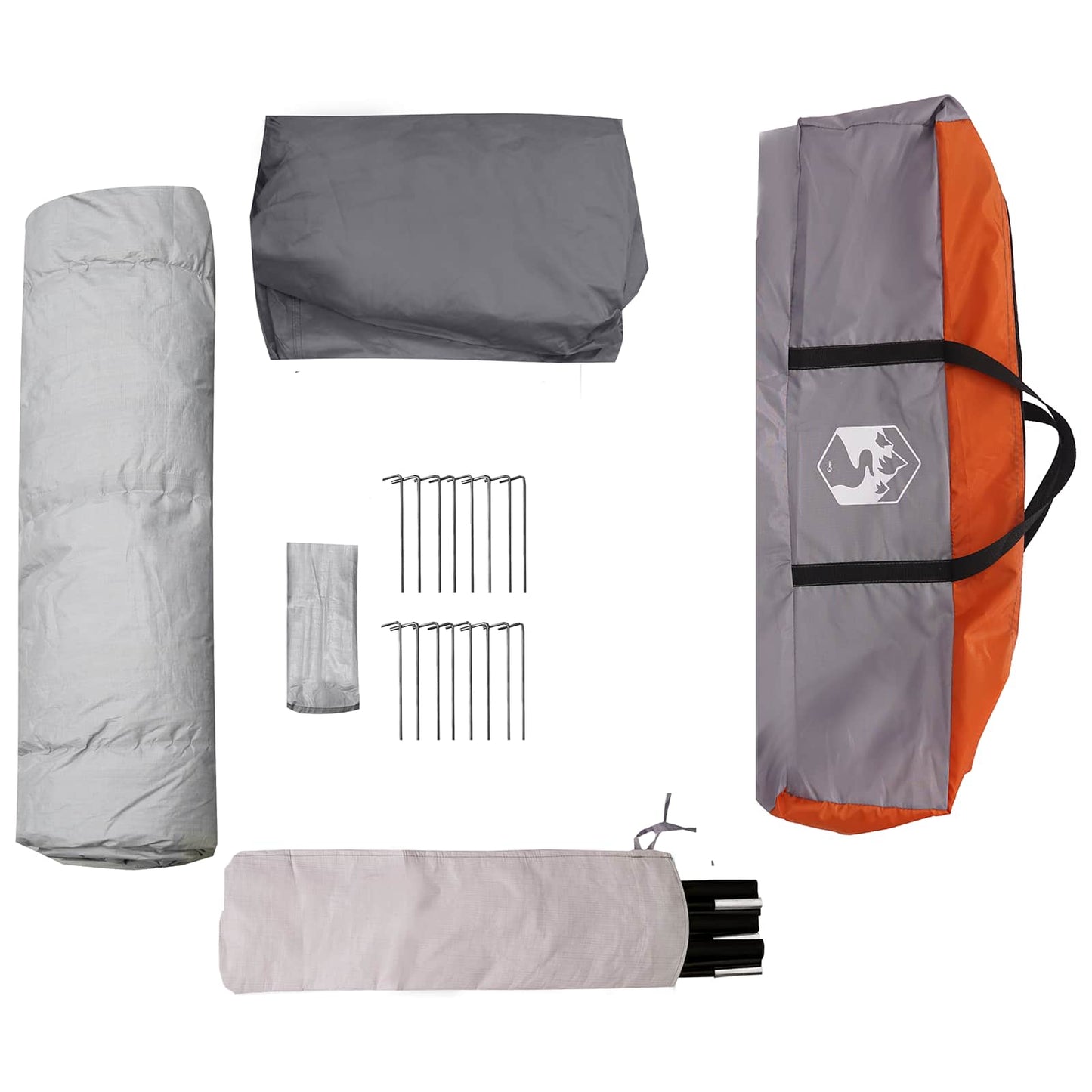 Detail van de accessoires van de vidaXL Instant tent, inclusief stokken en haringen.