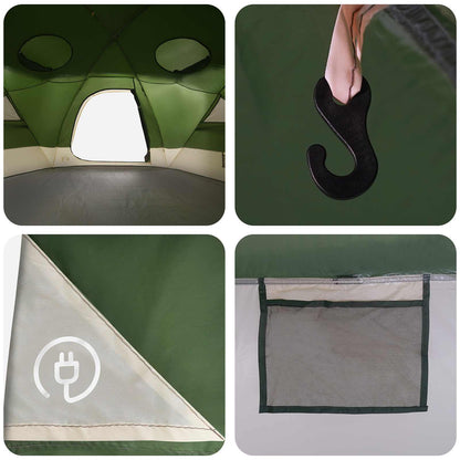 Detail van de binnenkant van de vidaXL Koepeltent met een haak en ventilatieopening.