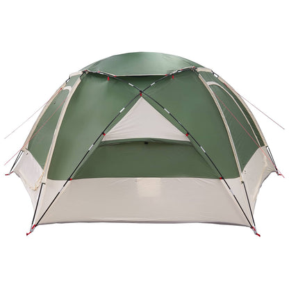 Detail van de vidaXL Koepeltent in groen met verwijderbare regenkap, zijaanzicht.