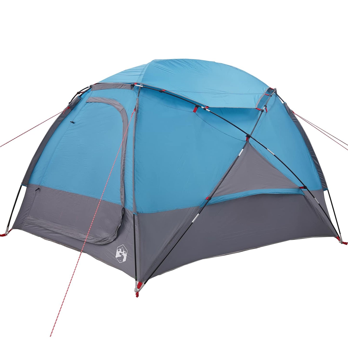 Detail van de vidaXL koepeltent met blauwe en grijze kleuren, zijaanzicht.