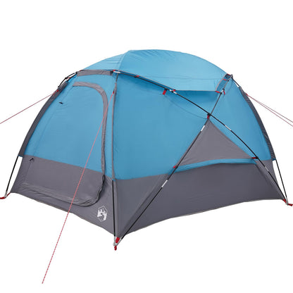 Detail van de vidaXL koepeltent met blauwe en grijze kleuren, zijaanzicht.