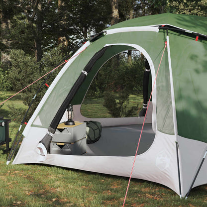 Detail van de vidaXL koepeltent met verwijderbare regenkap, zijaanzicht met open ingang.