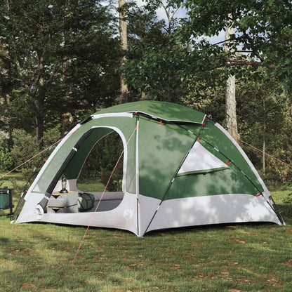 Koepeltent vidaXL in groen met verwijderbare regenkap, zijaanzicht in de natuur.