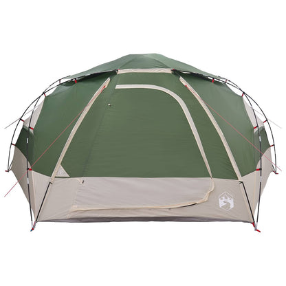 Detail van de vidaXL koepeltent met groene buitenkant en zij-ingang.